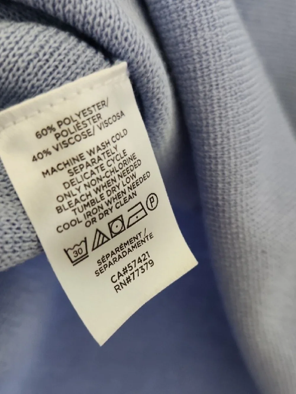 Ann Taylor Factory Light Blue V-Neck Knit Shell - Picture 3 of 3